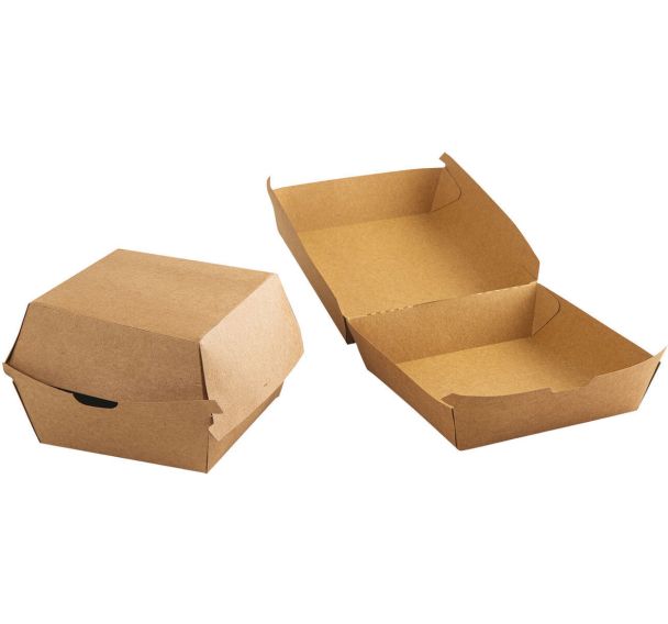 Boîte à burger carrée en carton kraft - Lot de 300 - Matfer Flo