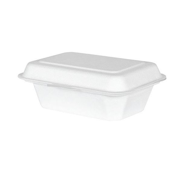 Boîte à charnière en fibre de canne à sucre - 185x135 mm - Lot de 10