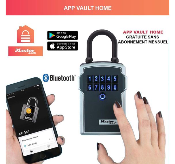 Boîte à clés Bluetooth à anse 5440EURD - Master Lock