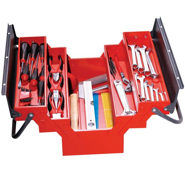 Boîte à outils mécanique 5 cases 50 pièces