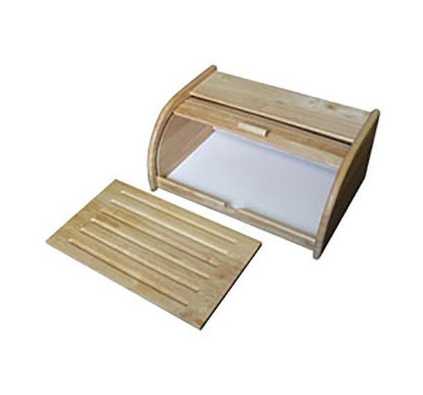Boîte à pain avec planche à découper amovible en bois