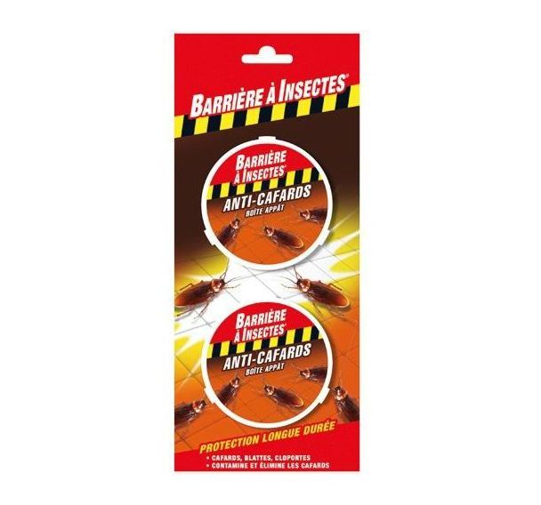Boîte appât nti-cafards cloportes - 3 grammes - Lot de 2