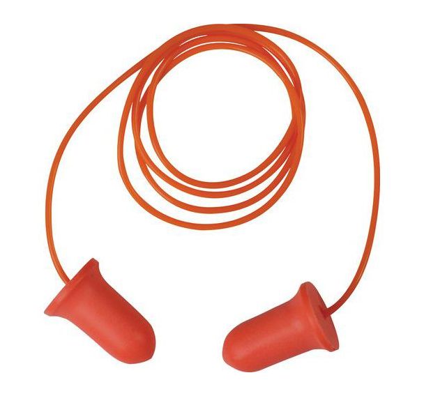 Boite bouchons d'oreilles hte visibilité+cordelette Orange fluo