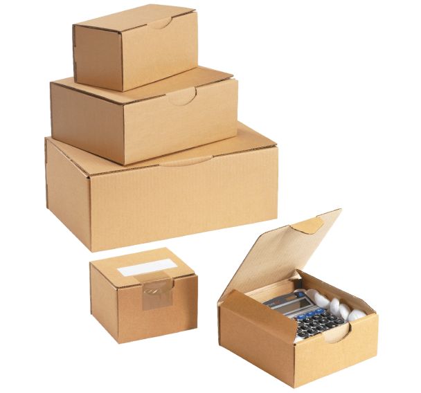 Boîte d'expédition carton kraft multi-usages - À languette - Havane