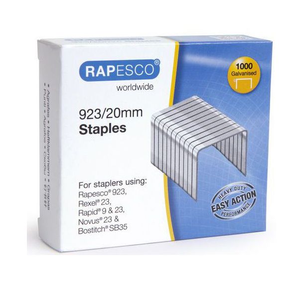 Boite de 1000 agrafes 23/20 galvanisé pour brocheuse