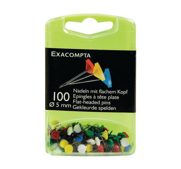 Boîte de 100 épingles tête plate unie hauteur de pointe 8mm