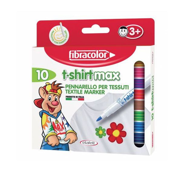 Boite de 10 feutres pour tissus pointe large