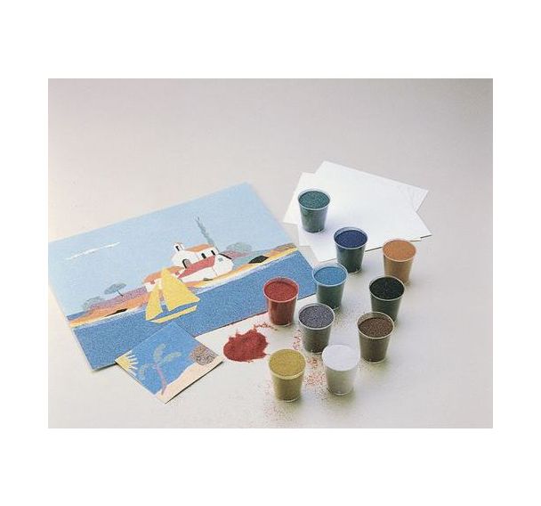 Boîte de 12 flacons de 45g sable coloré