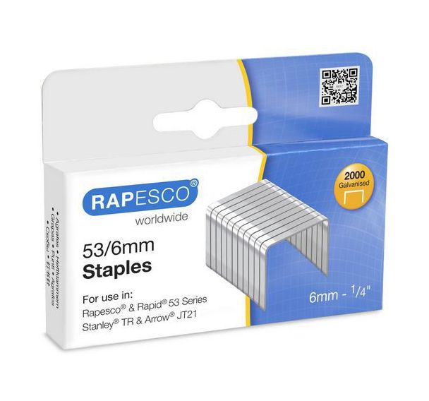 Boîte de 2000 agrafes 53/6 galvanisées