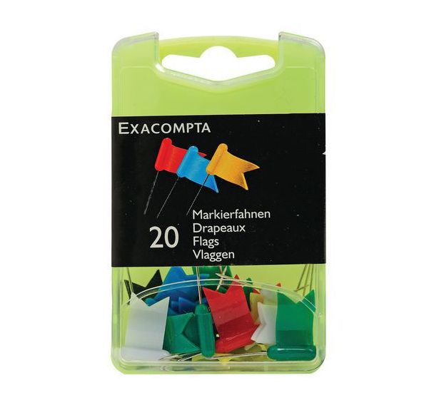 Boîte de 20 épingles drapeaux - hauteur de pointe 16mm