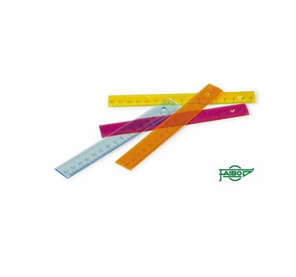 Boite de 36 règles plates étroites 16 cm couleurs assorties