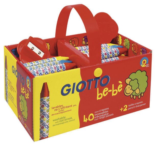 Boite de 40 crayons incassables + 2 taille-crayon