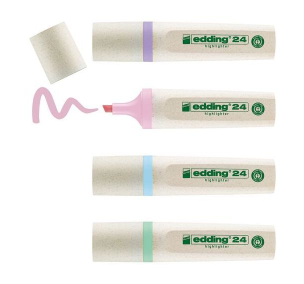 Boite de 4 surligneurs EcoLine couleurs pastels