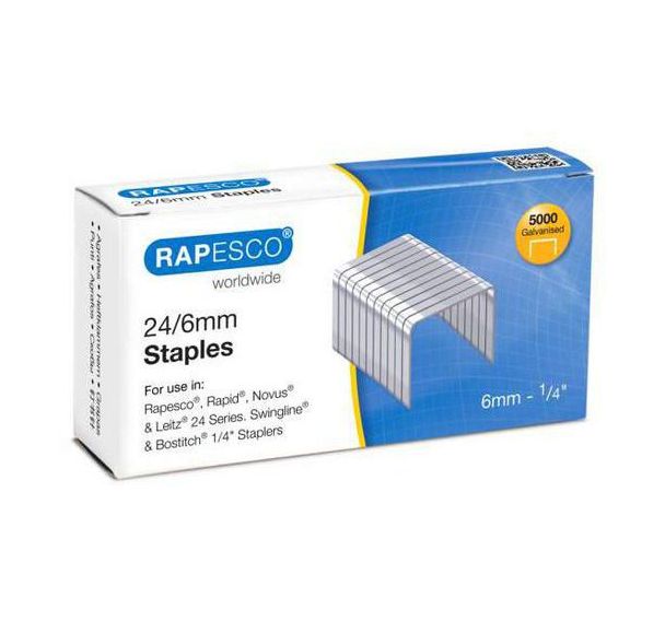 Boite de 5000 agrafes 24/6 galvanisé pour agrafeuse