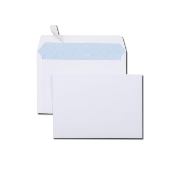 Boîte de 500 enveloppes blanches autocollantes siligom 80gr 114x162mm C6