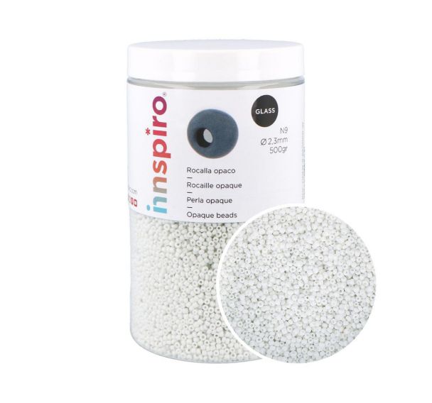 Boîte de 500 g perles de rocaille opaques à la couleur - Innspiro