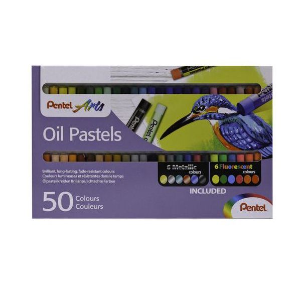 Boîte de 50 pastels à l'huile diamètre 8 mm
