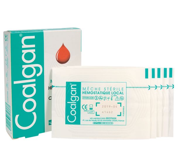 Lot de 5 tampons hémostatique Coalgan boite-Coalgan