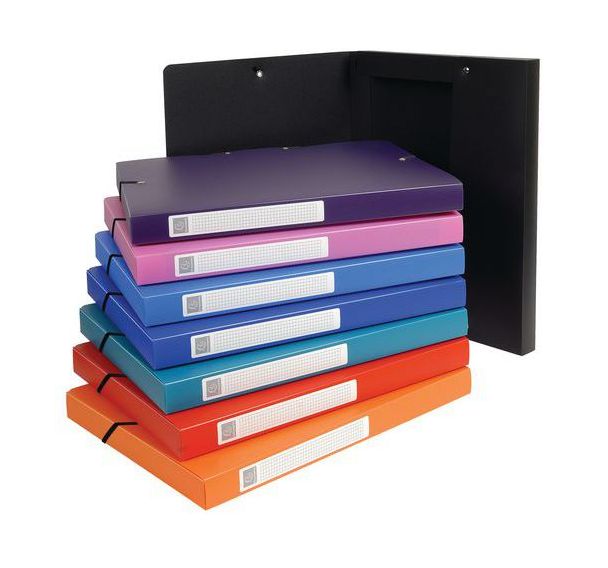 Boîte de classement Exabox polypropylène opaque - Assortis - Lot de 8