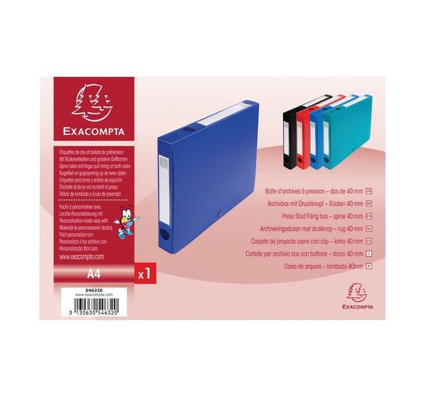 Boite de classement à pression dos 40mm PP 7/10e opaque A4