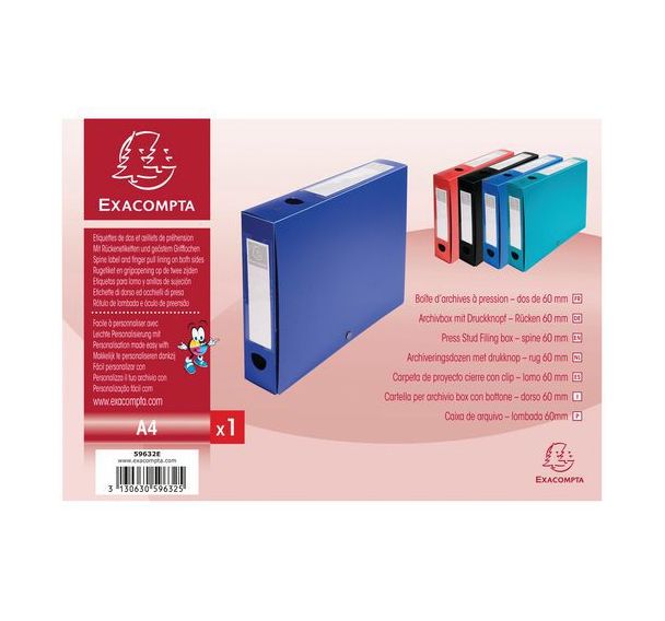 Boite de classement à pression dos 60mm PP 7/10e opaque A4