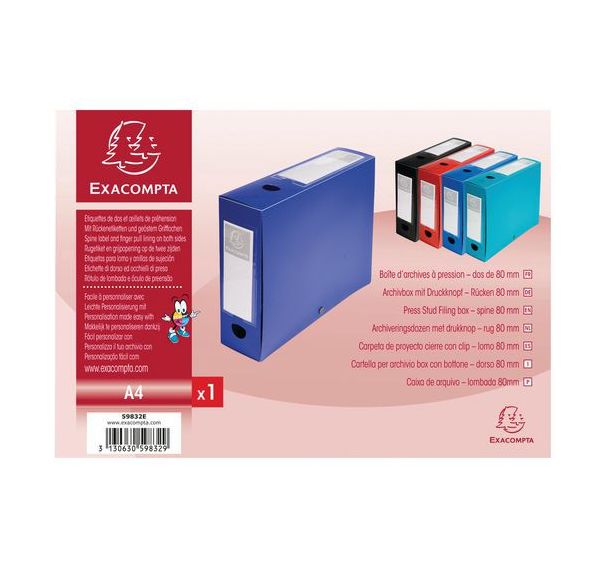 Boite de classement à pression dos 80mm PP 7/10e opaque A4