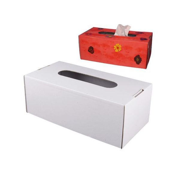 Boite de mouchoirs en carton blanc à décorer (Lot de 10)