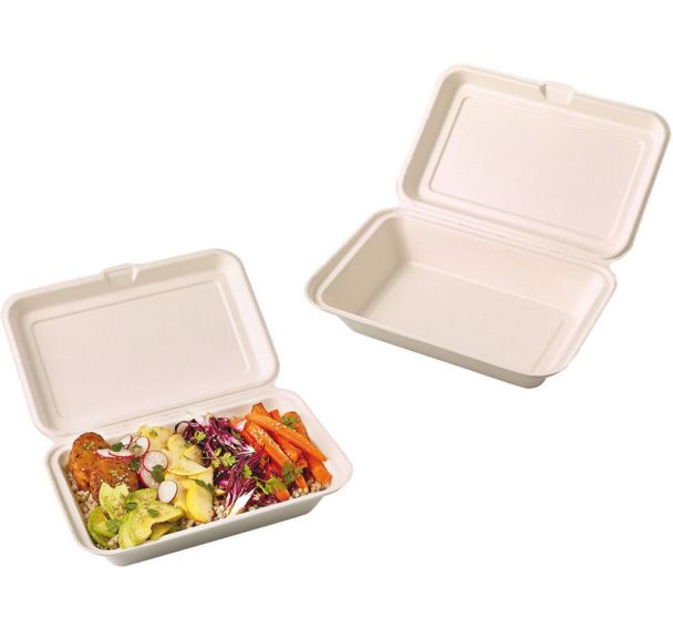 Boîte lunch en fibre 1 compartiments - 250x160x60 mm