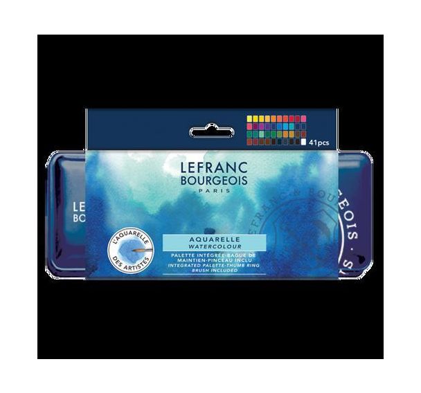 Boite métal aquarelle 40 demi godets avec pinceau