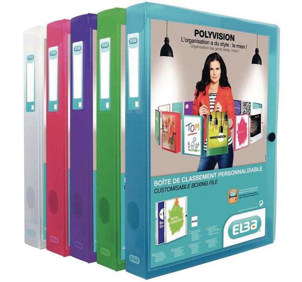 Boite oxford 2nd life d40 PP translucide jeu12 boites assort