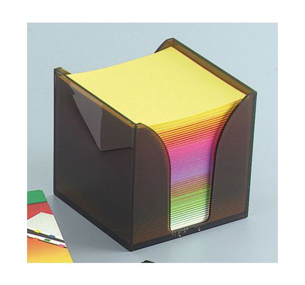 Boite plastique de papier de note 9x9 cm arc-en-ciel