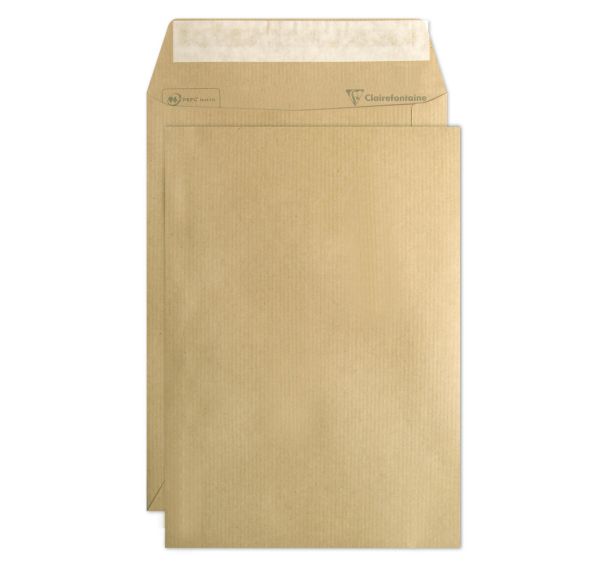 Boite pochettes Kraft mille raies - Clairefontaine