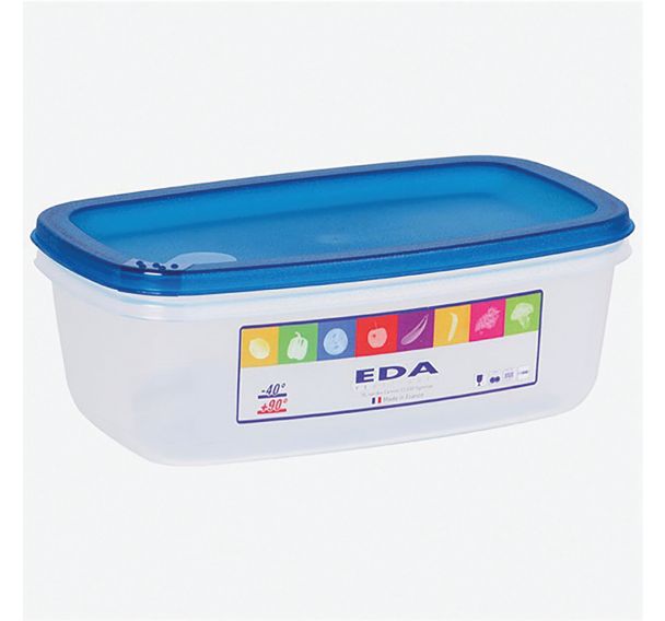 Boîte rectangulaire 1.5l naturel couvercle turquoise