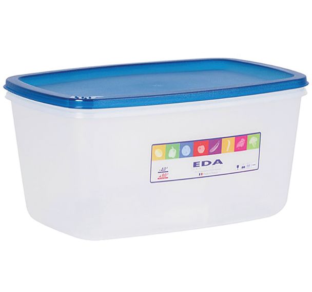 Boîte rectangulaire 5.5l naturel couvercle turquoise