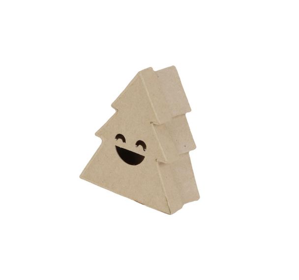 Boîte sapin sourire S 4x9x10cm (Lot de 10)
