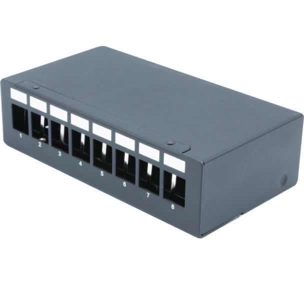 Boîtier 1U keystone montage DIN ou mural - 8 ports
