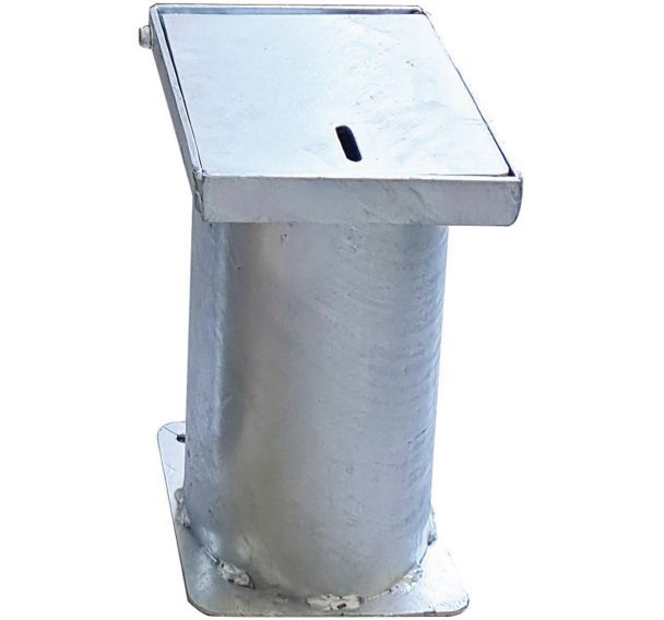 Boîtier à sceller poteau inox - Verrouillage avec cadenas - Viso