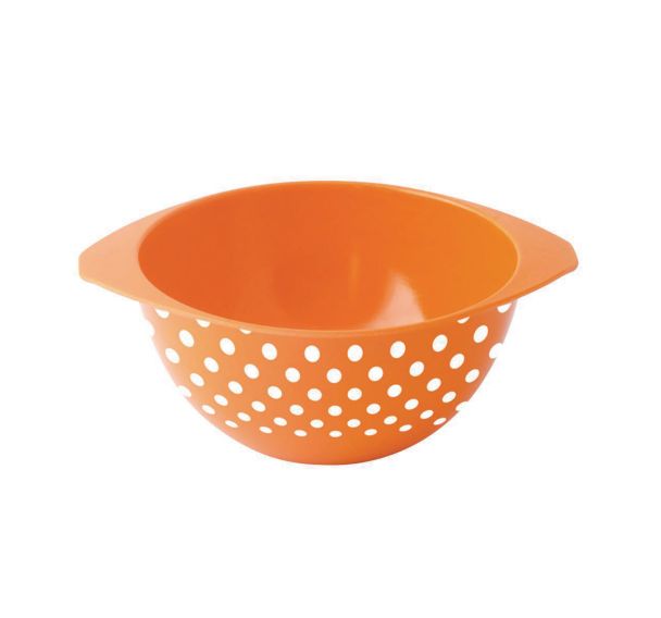 Bol à oreilles mélamine 35 cl modèle ''petits pois'' - orange