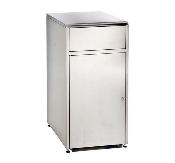 Borne à déchets à trappe basculante inox - Medial