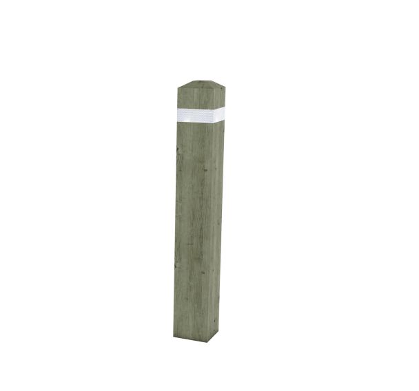 Borne carrée fixe rétro-réfléchissante H125 cm- pin traité Mobextan