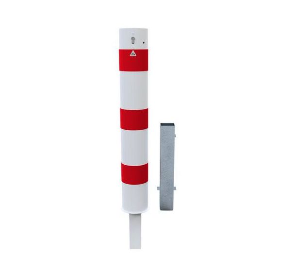 Borne d arrêt amovible avec serrure profilée - Blanc/Rouge