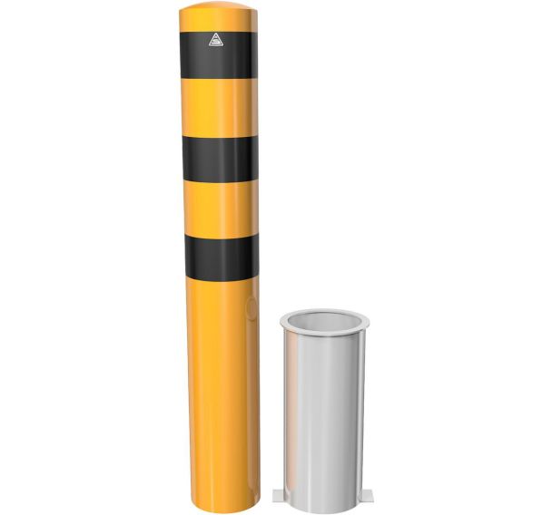 Borne en tube acier amovible sans verrou-Jaune/Noir-Schake