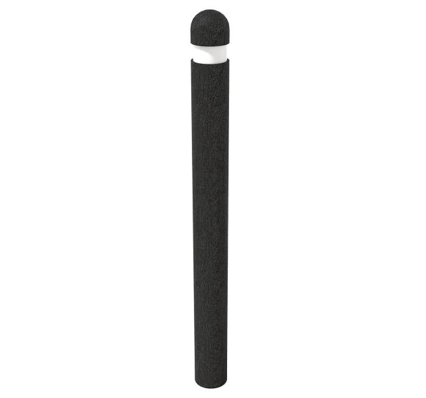 Borne tête ronde Ø13,5 cm bande réfléchissante - noir