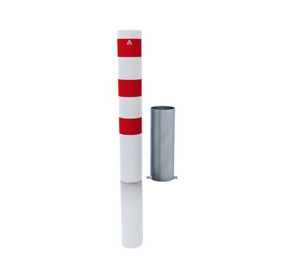 Borne tube amovible sans verrou galvanisé à chaud-Blanc/Rouge-Schake