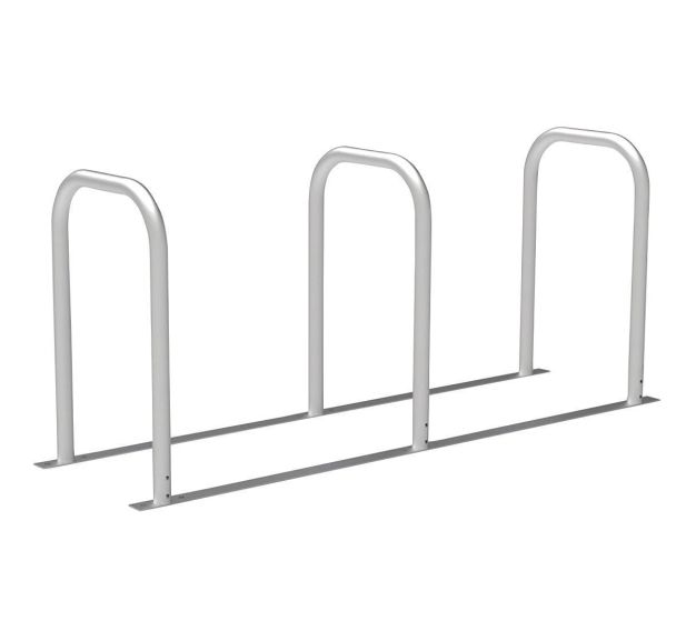 Borne vélos en U reliée - Peinte - 3 places