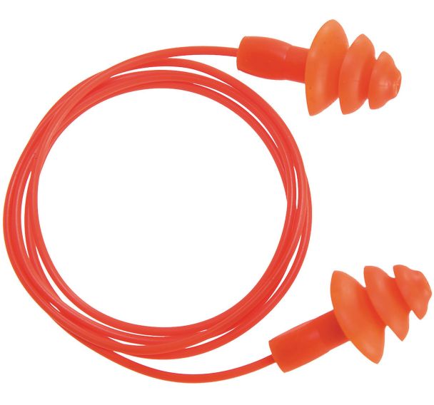 Bouchons d'oreille TPR avec cordon réutilisable - Portwest (Lot de 50)