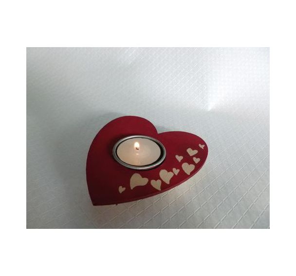 Bougeoir forme cœur avec support bougie