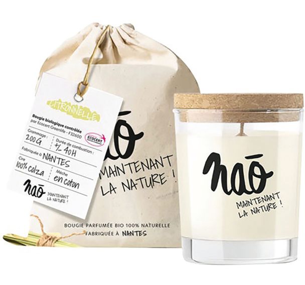Bougie bio Nao 200gr citronnelle
