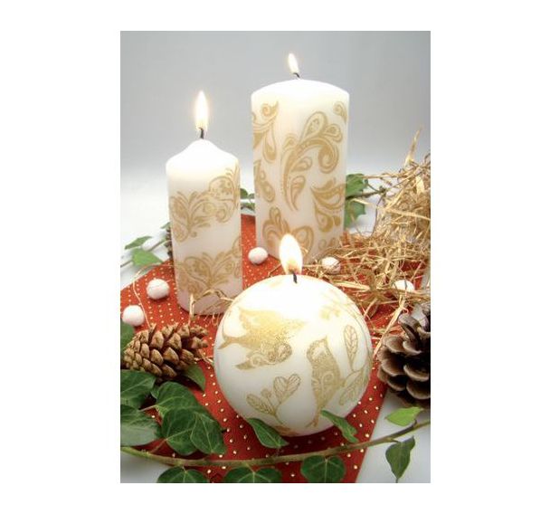 Bougie blanche à décorer cylindrique