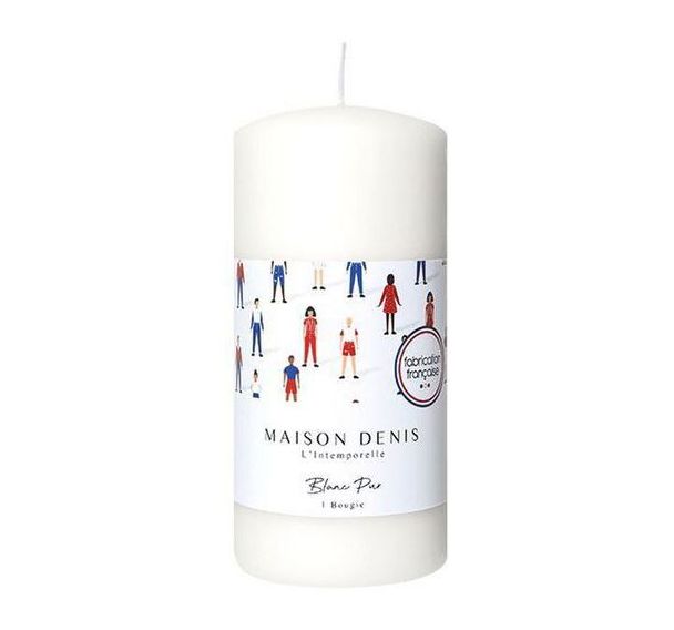 Bougie cylindrique - 145mm - Blanc